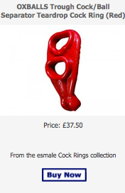 Oxballs Teardrop Cock ring Red